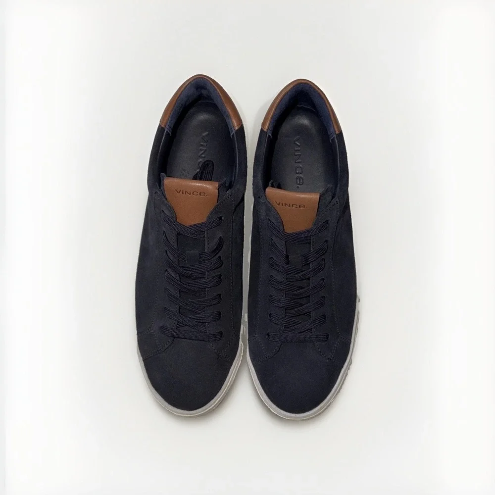 Vince Men's Slater Lace Up Low Top Sneakers Black Size 9.5M